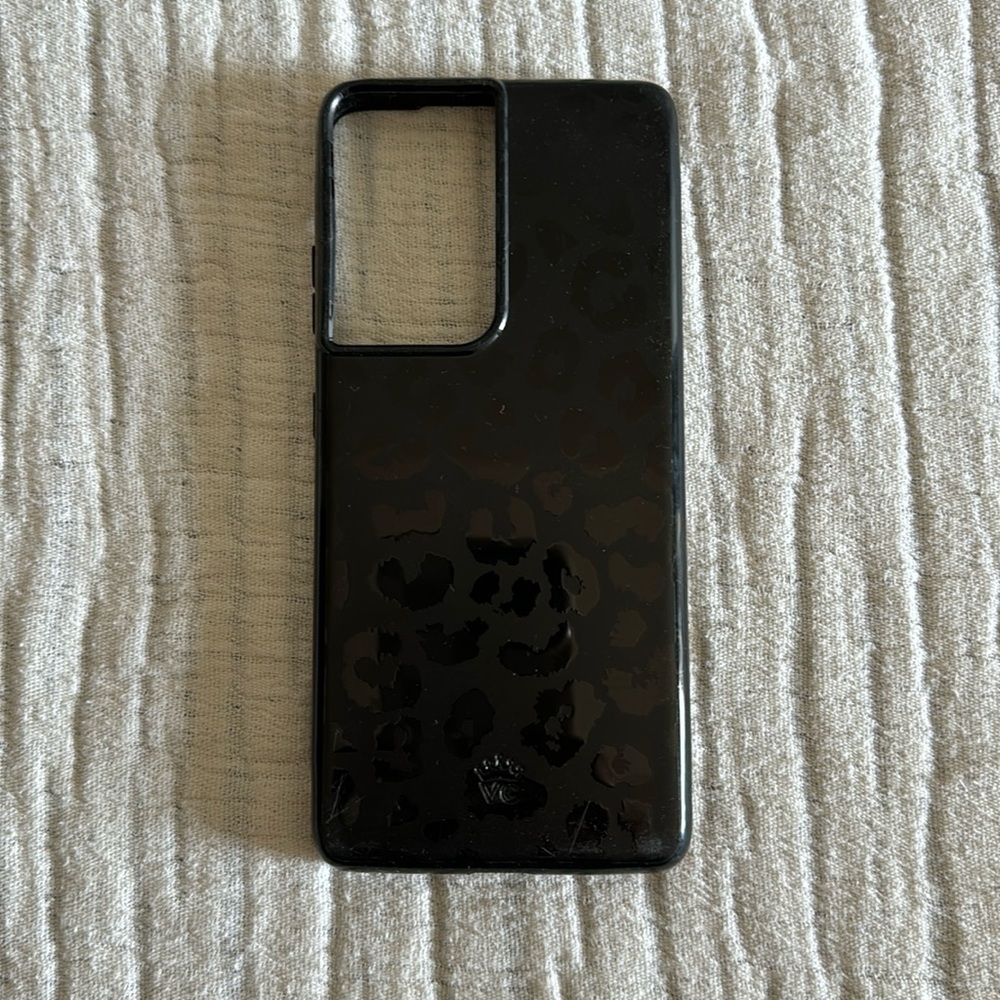 Samsung S21 Ultra Velvet Caviar black leopard print.